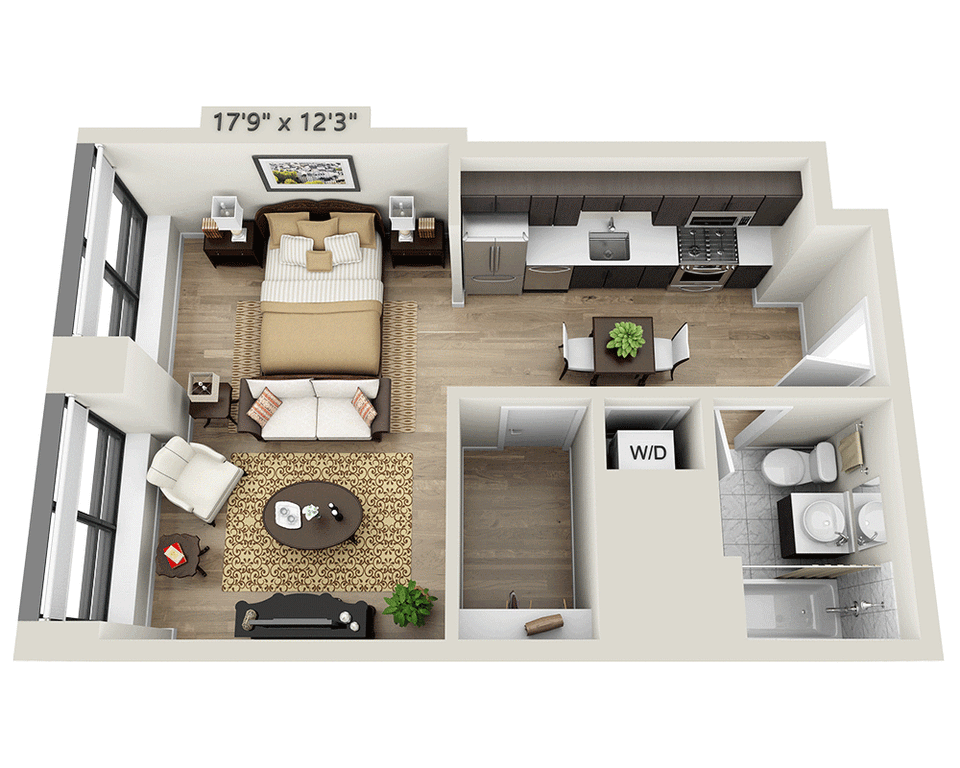 Studio apartment at 95 Wall Street, Unit 2306, Financial District, photo 1 of 2