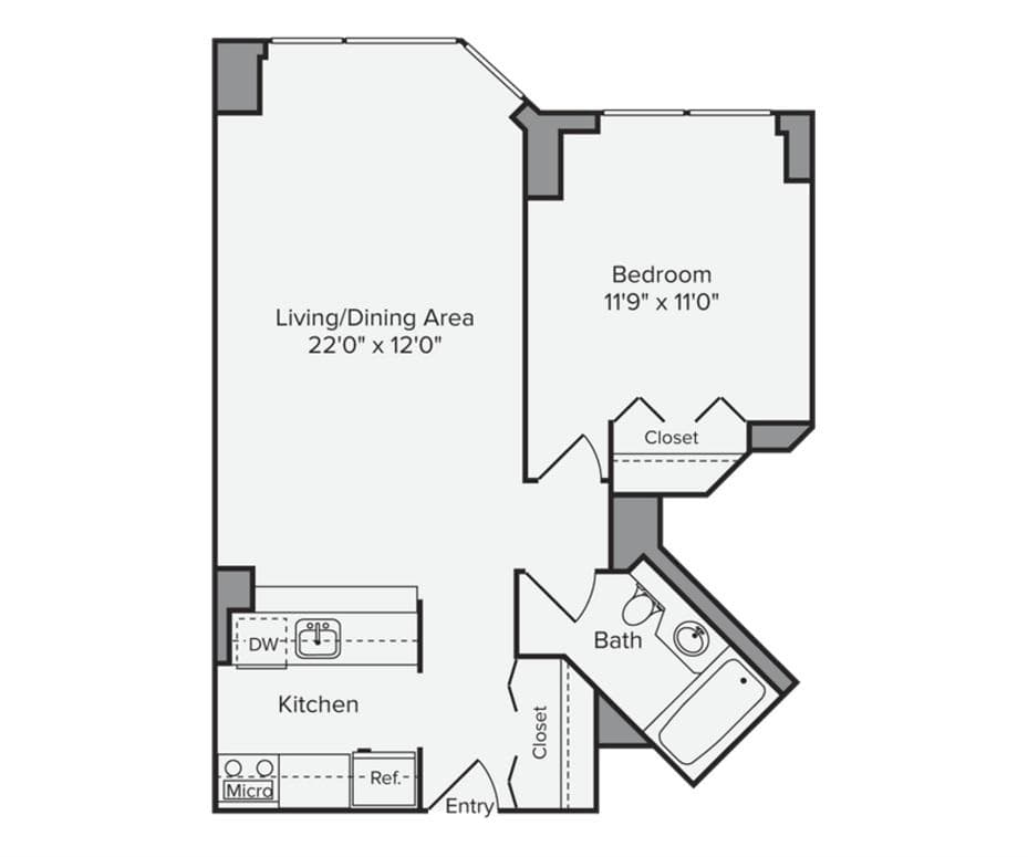 1 Bed apartment at 250 West 50th Street, Unit 35F, Midtown West, photo 1 of 1