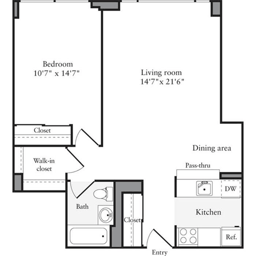 1 Bed apartment at 505 West 54th Street, Unit 0304, Hell's Kitchen, photo 1 of 1