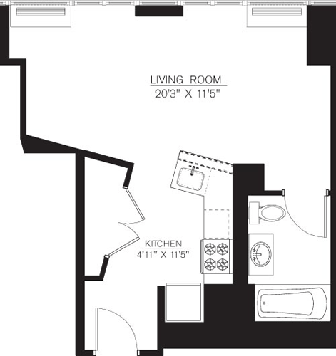 Studio apartment at 111 Lawrence Street, Unit 38C, Downtown Brooklyn, photo 1 of 1